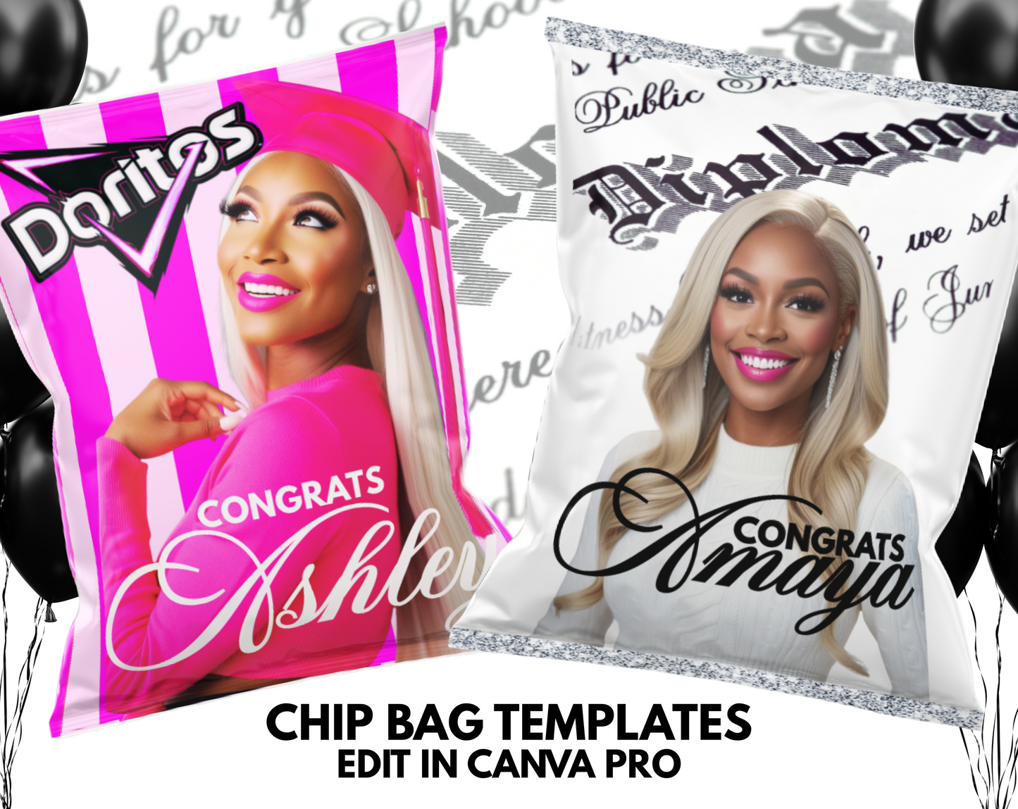 Grad Chip Bag Templates