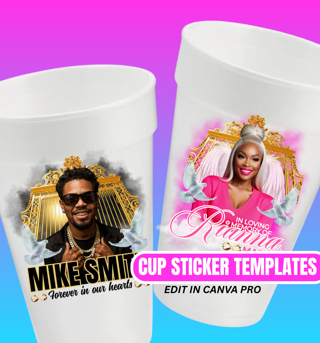 20 Cup Sticker Template Bundle