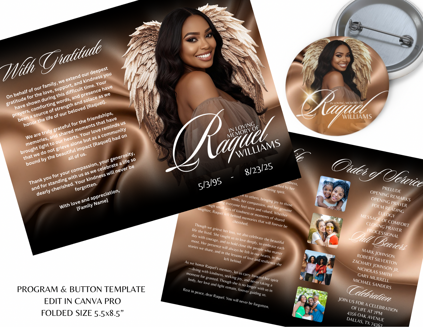 Memorial & Button Template Bundle