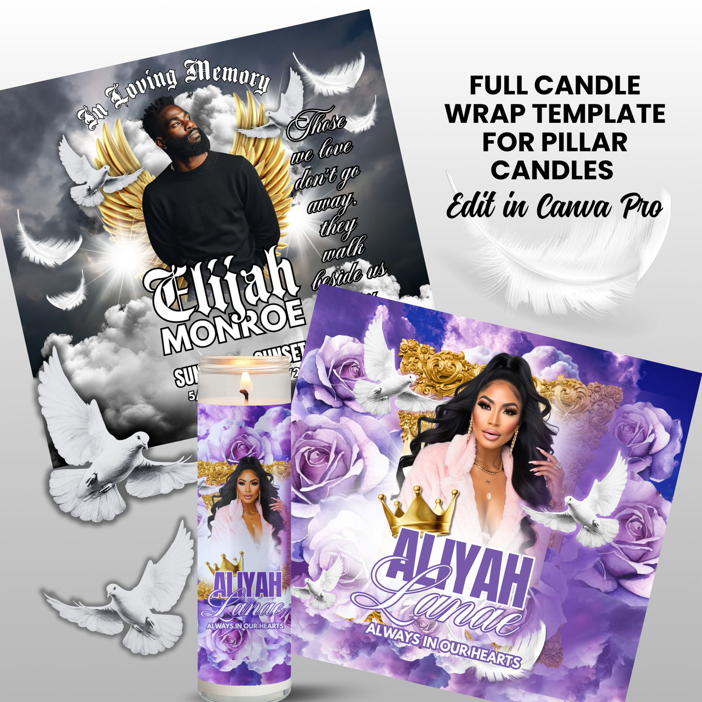 Pillar Candle Wrap Templates