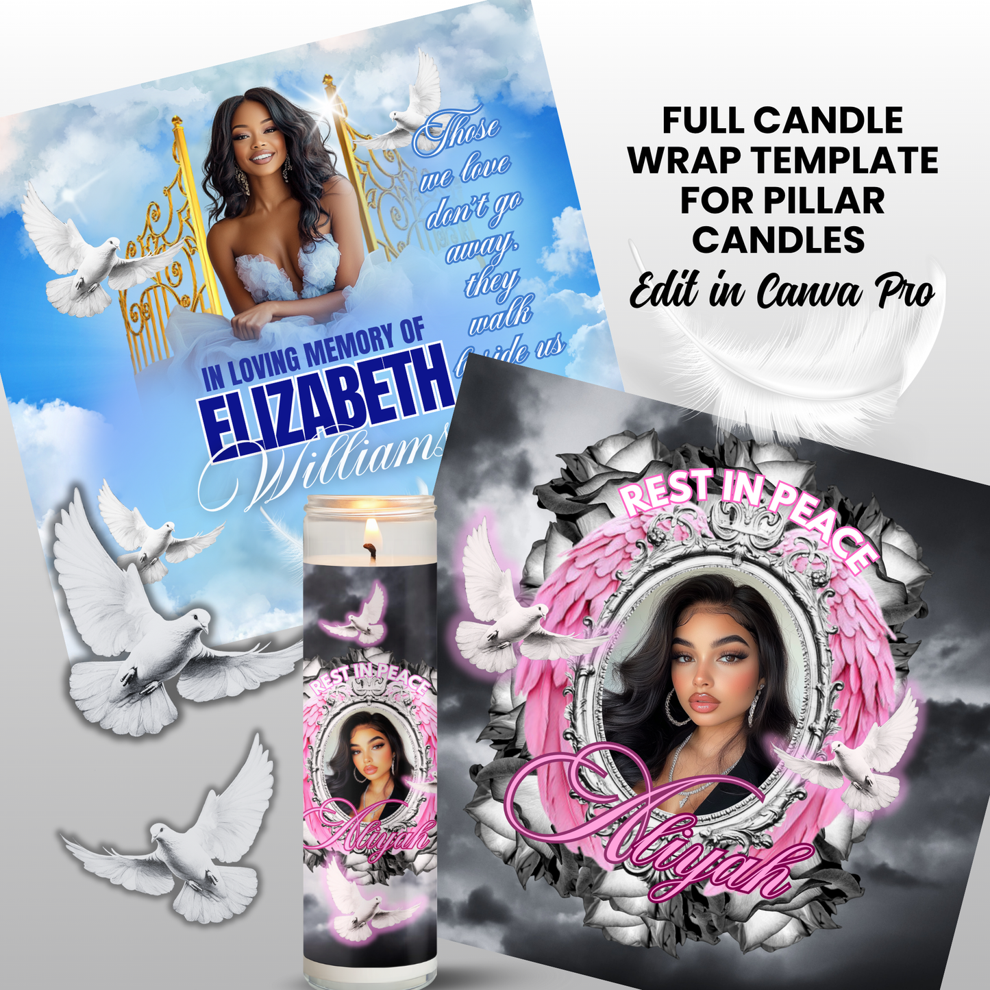 Pillar Candle Wrap Templates