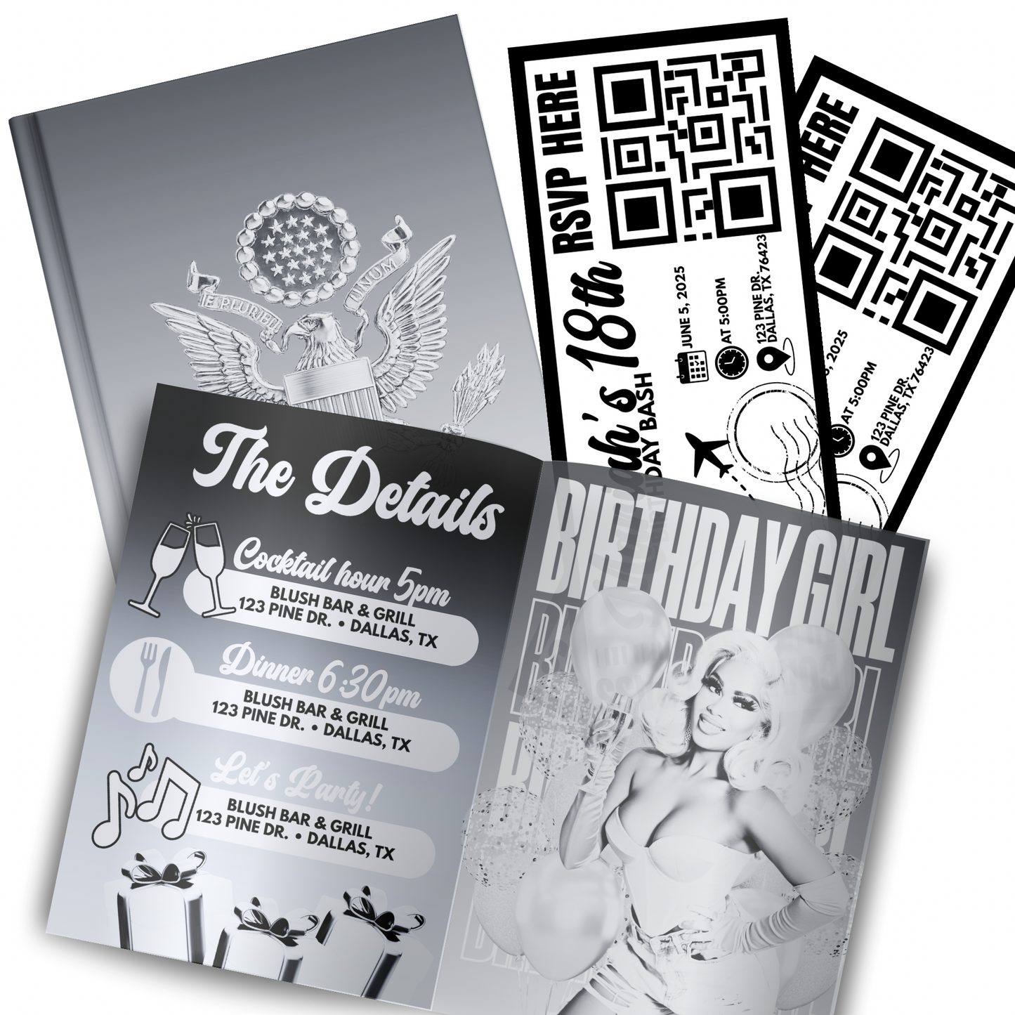 Passport Style Invitation Template Bundle