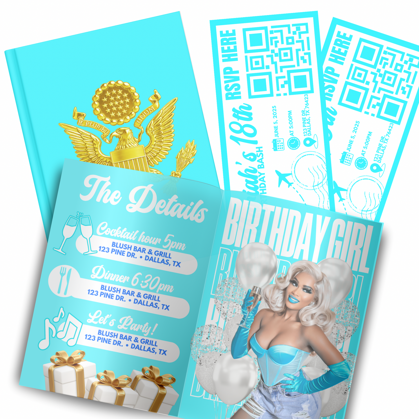 Passport Style Invitation Template Bundle