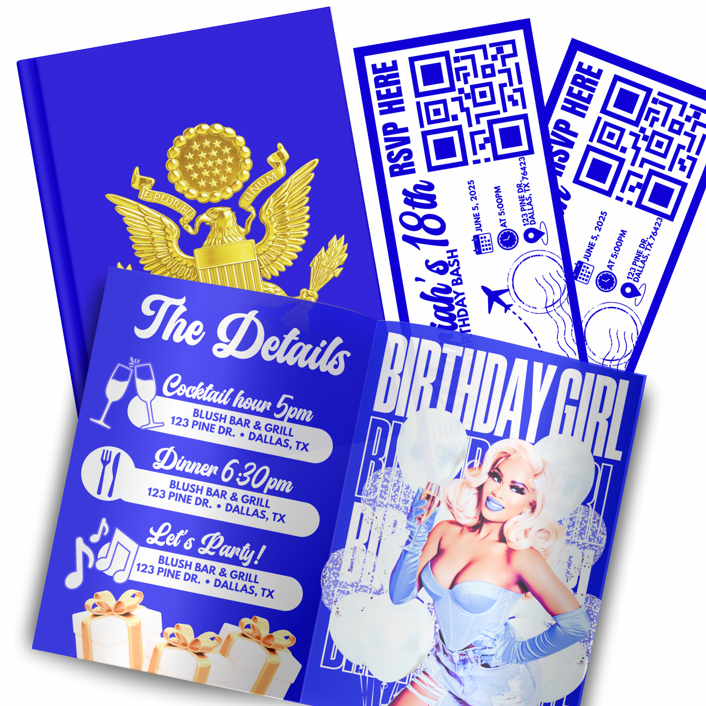 Passport Style Invitation Template Bundle