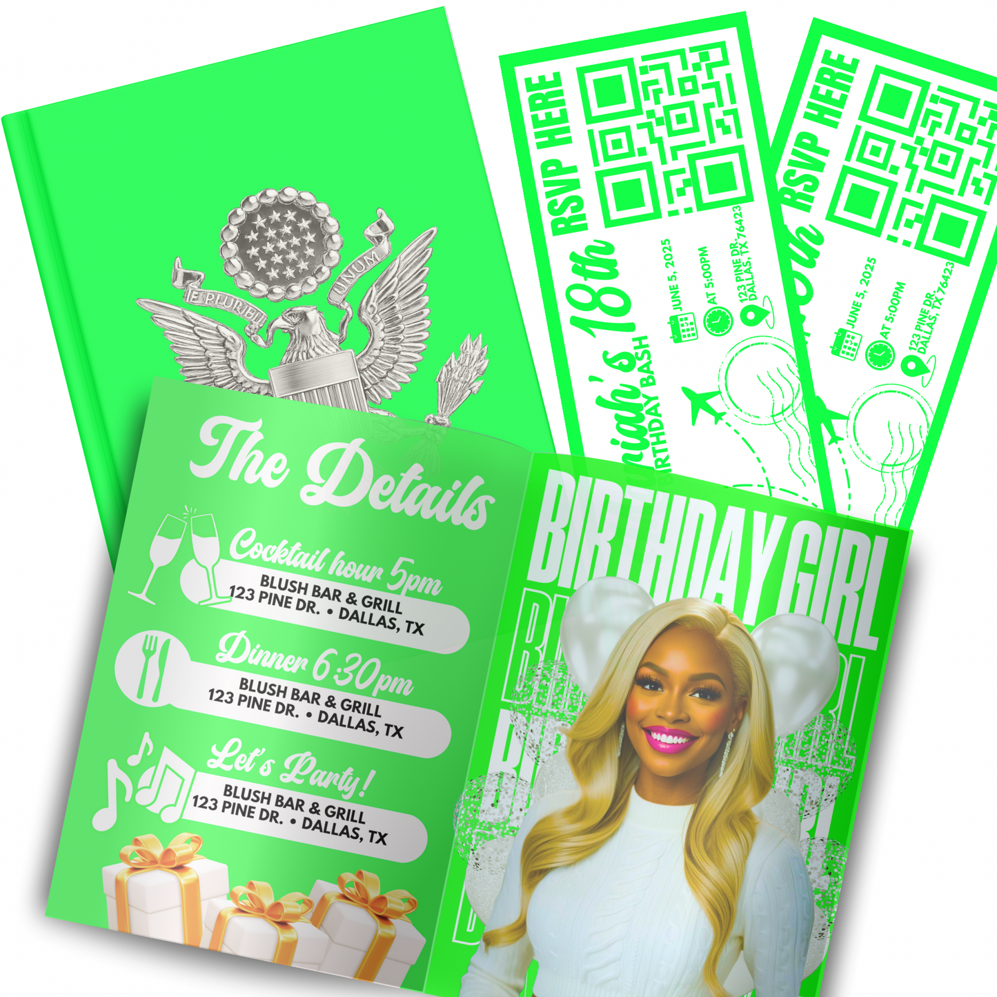 Passport Style Invitation Template Bundle