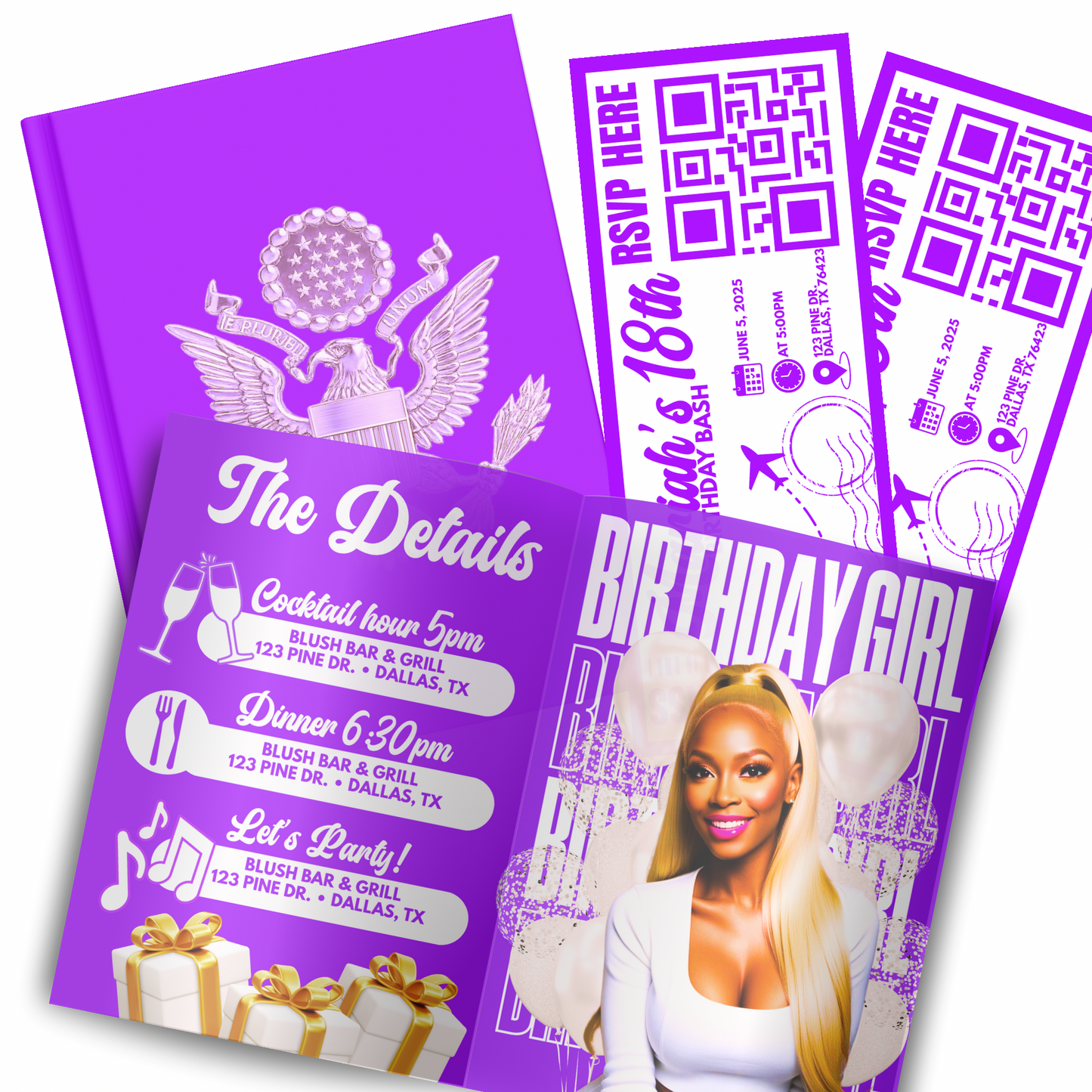 Passport Style Invitation Template Bundle