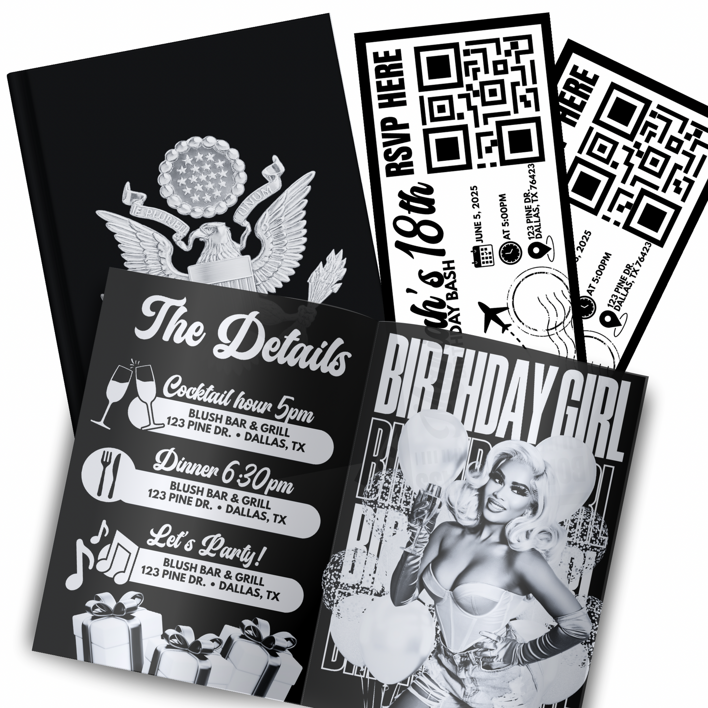 Passport Style Invitation Template Bundle