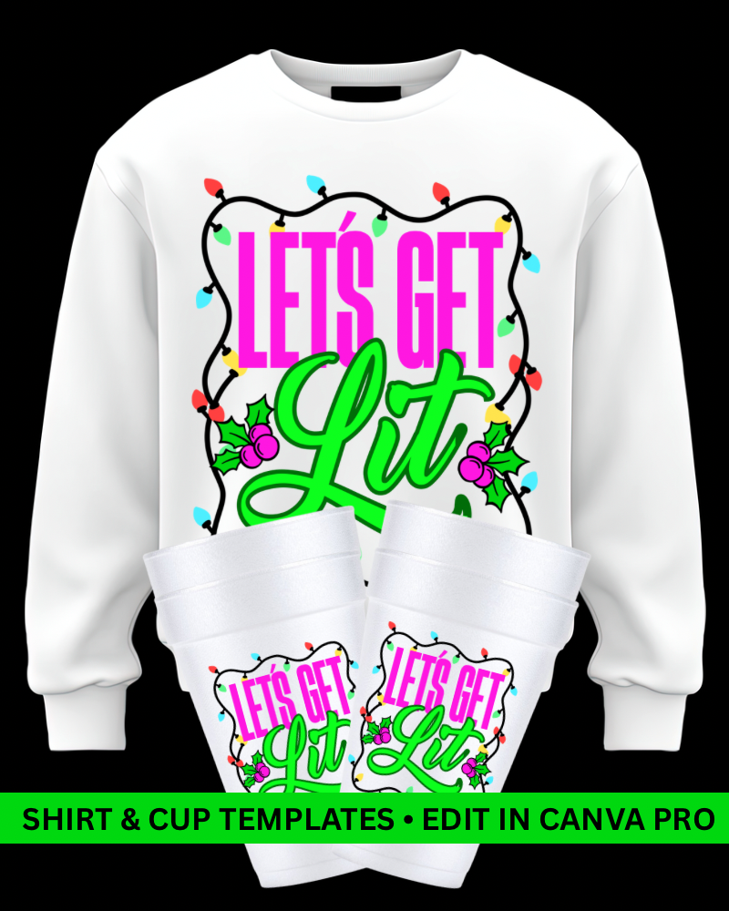 Holiday Shirt & Cup Sticker Templates