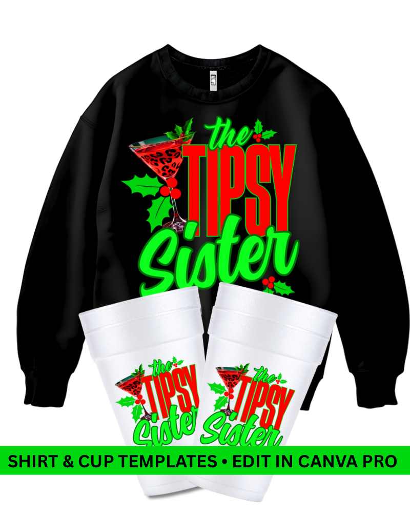 Holiday Shirt & Cup Sticker Templates