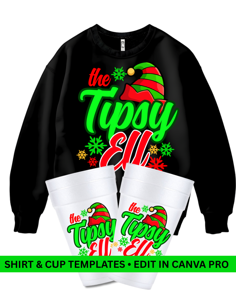 Holiday Shirt & Cup Sticker Templates