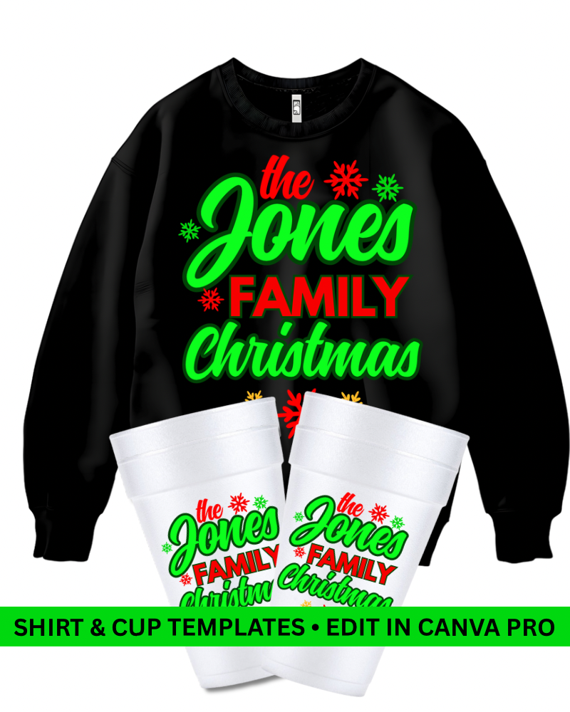 Holiday Shirt & Cup Sticker Templates