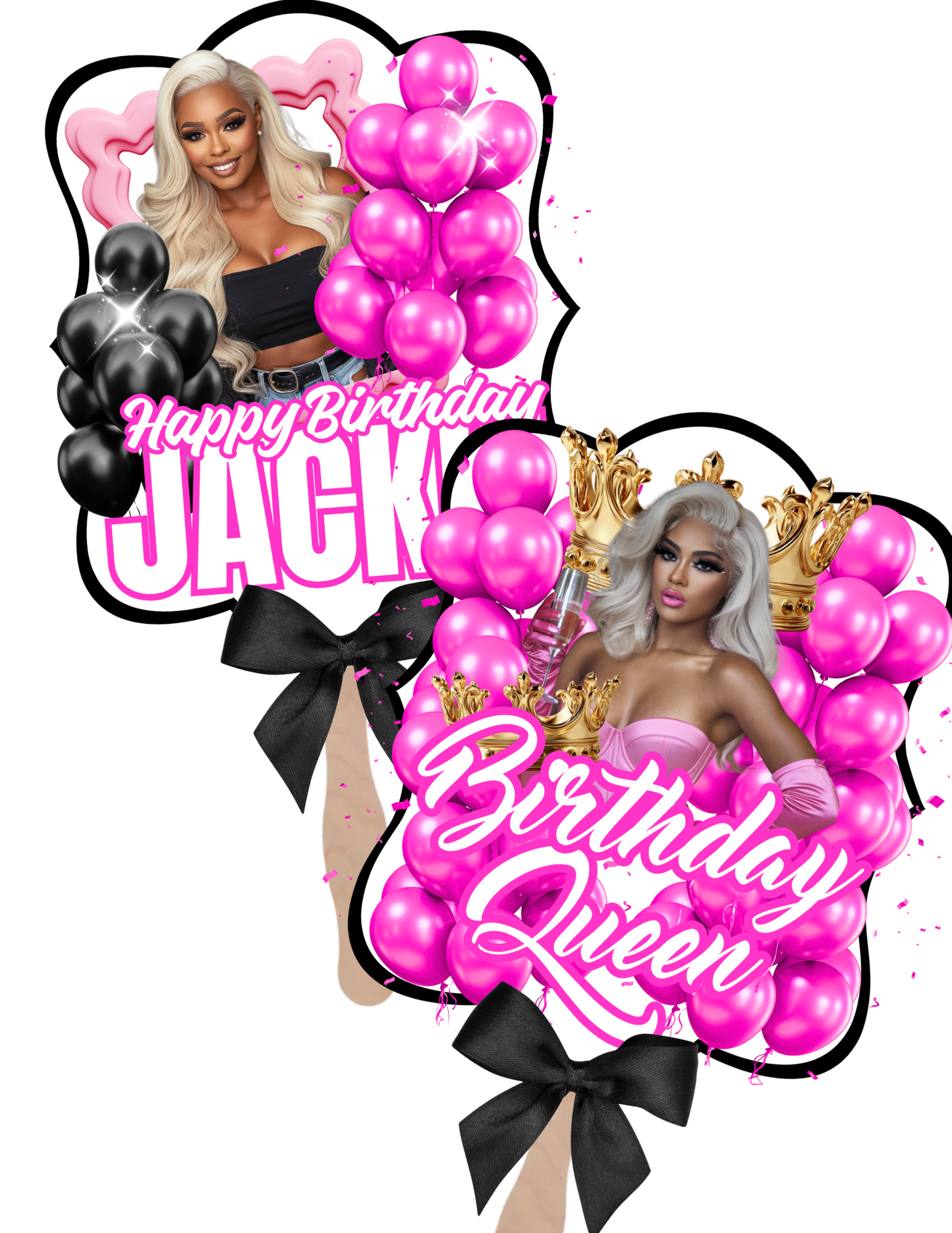 Birthday Cups & Fans Template Bundle