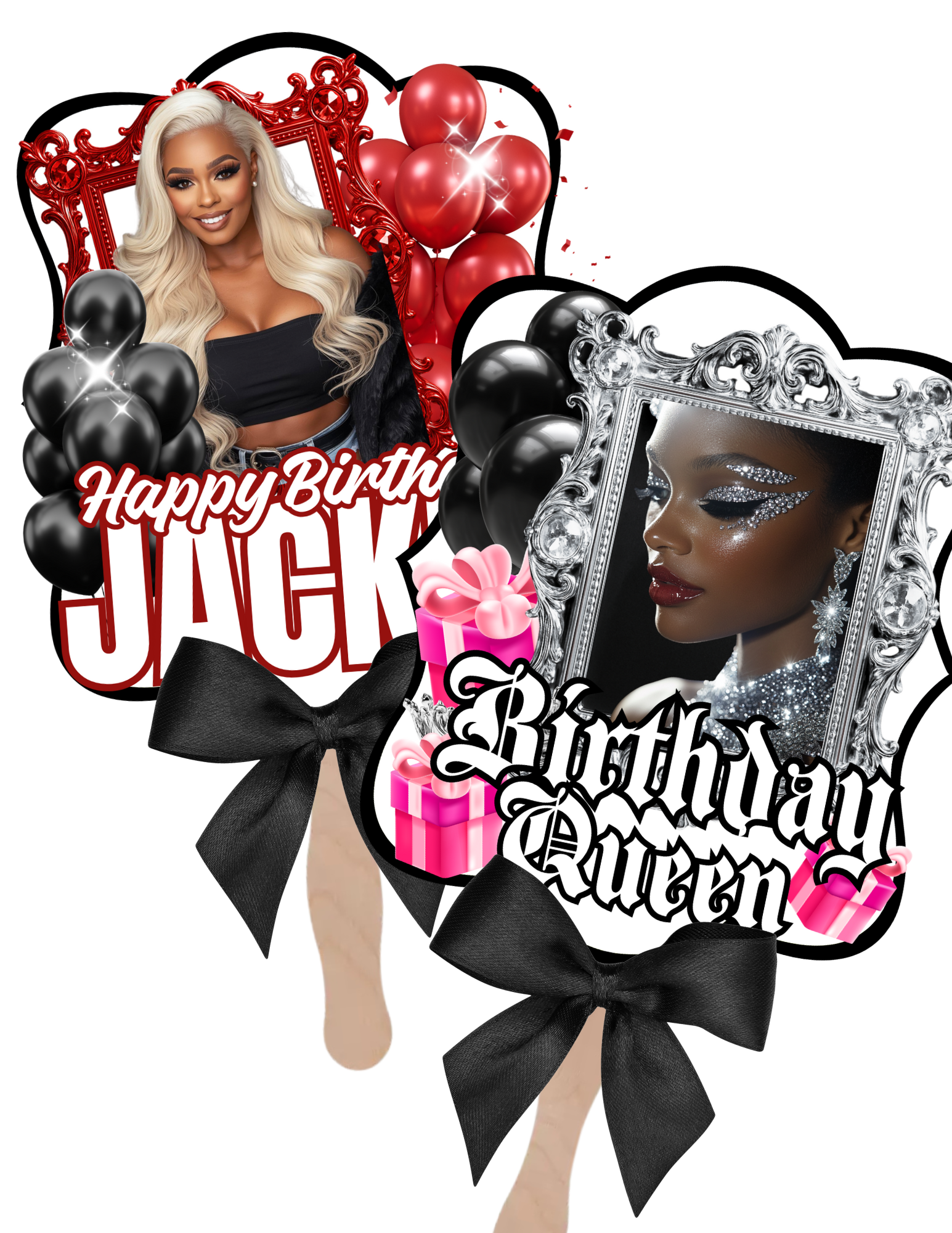 Birthday Cups & Fans Template Bundle