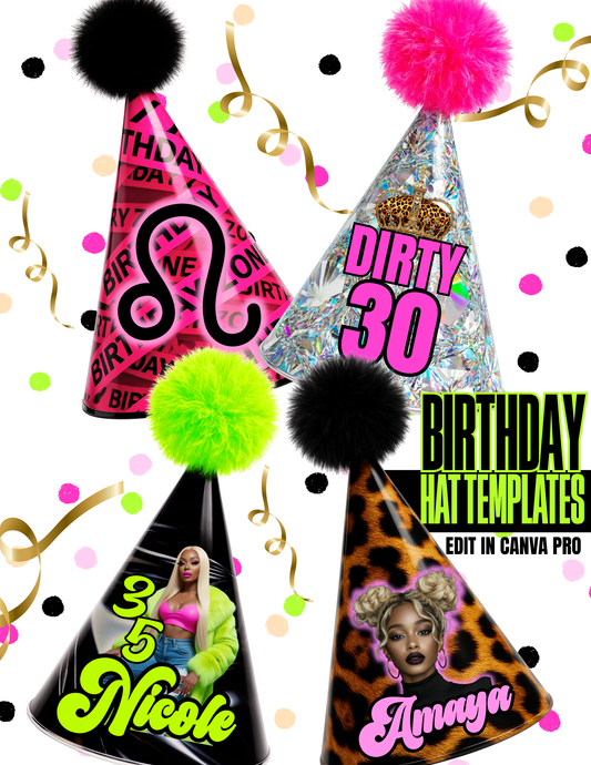 Birthday Hat Template Bundle