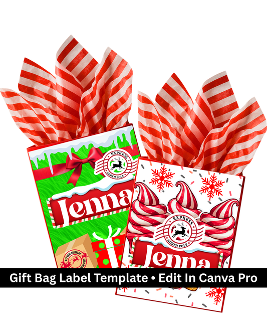 Christmas Gift Bag Label Templates