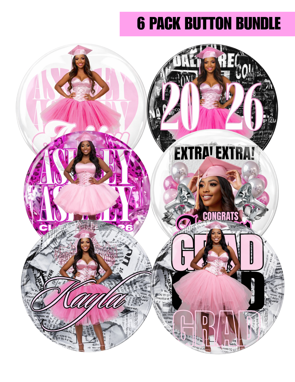 Grad Buttons Design Grad Button Bundle Plus Brochure – Posh Design Co.