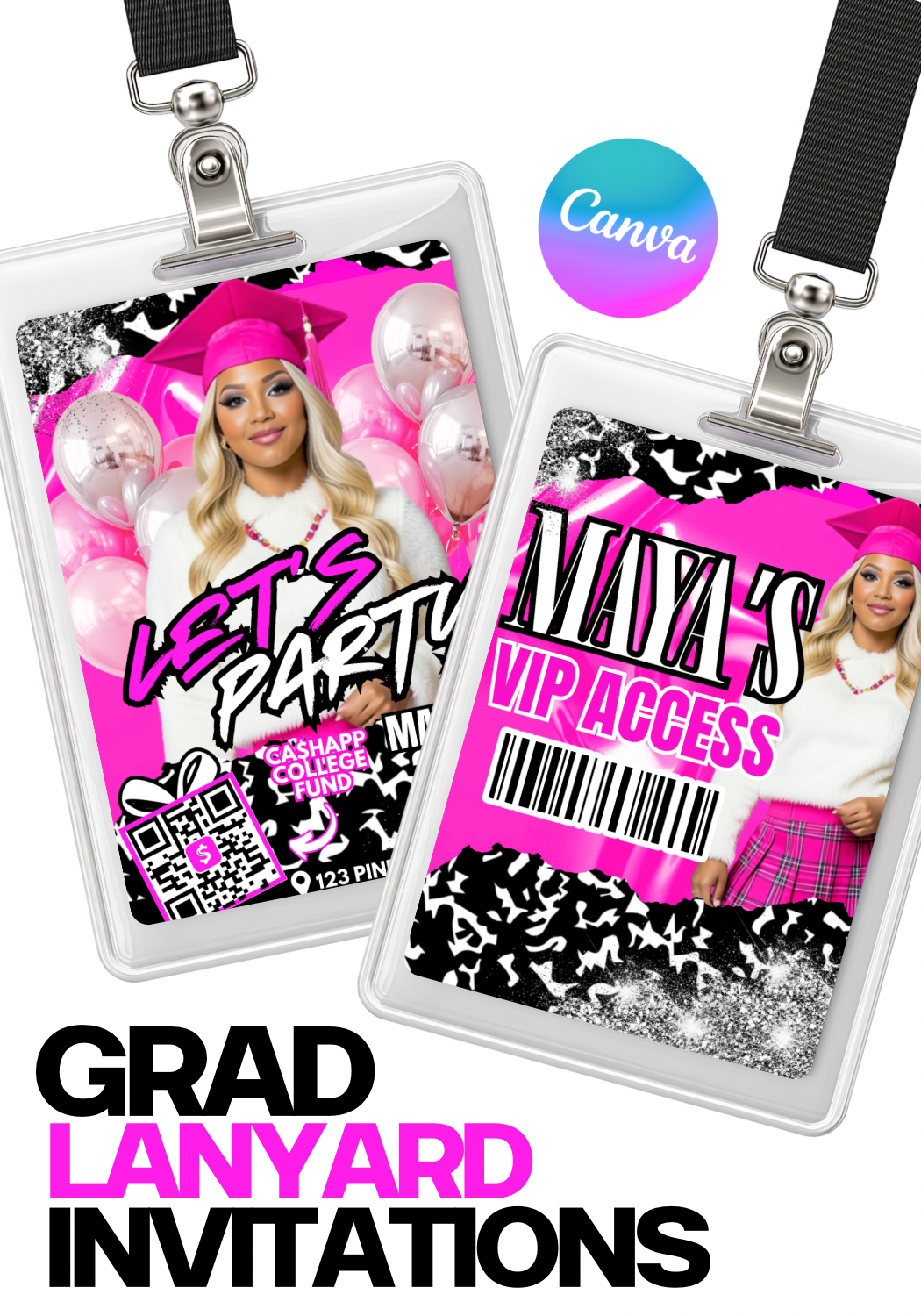 Grad lanyard Templates