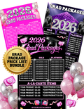 Grad Package Price List Templates