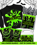 Neon Slime Halloween Template Bundle