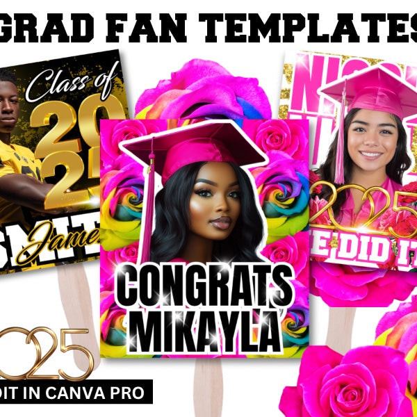 Graduation Fan Templates – Posh Design Co.
