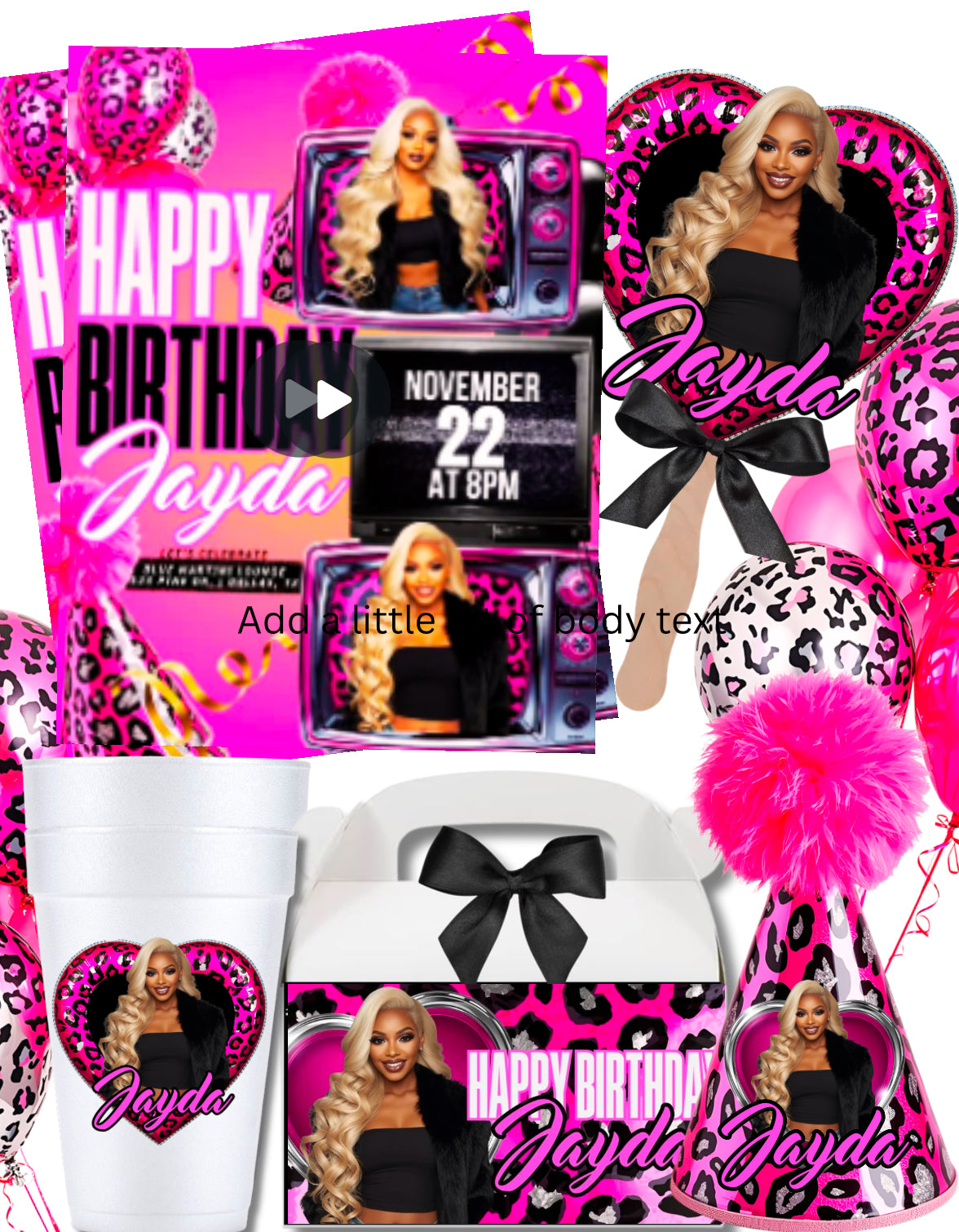 Pink Leopard Birthday Bundle