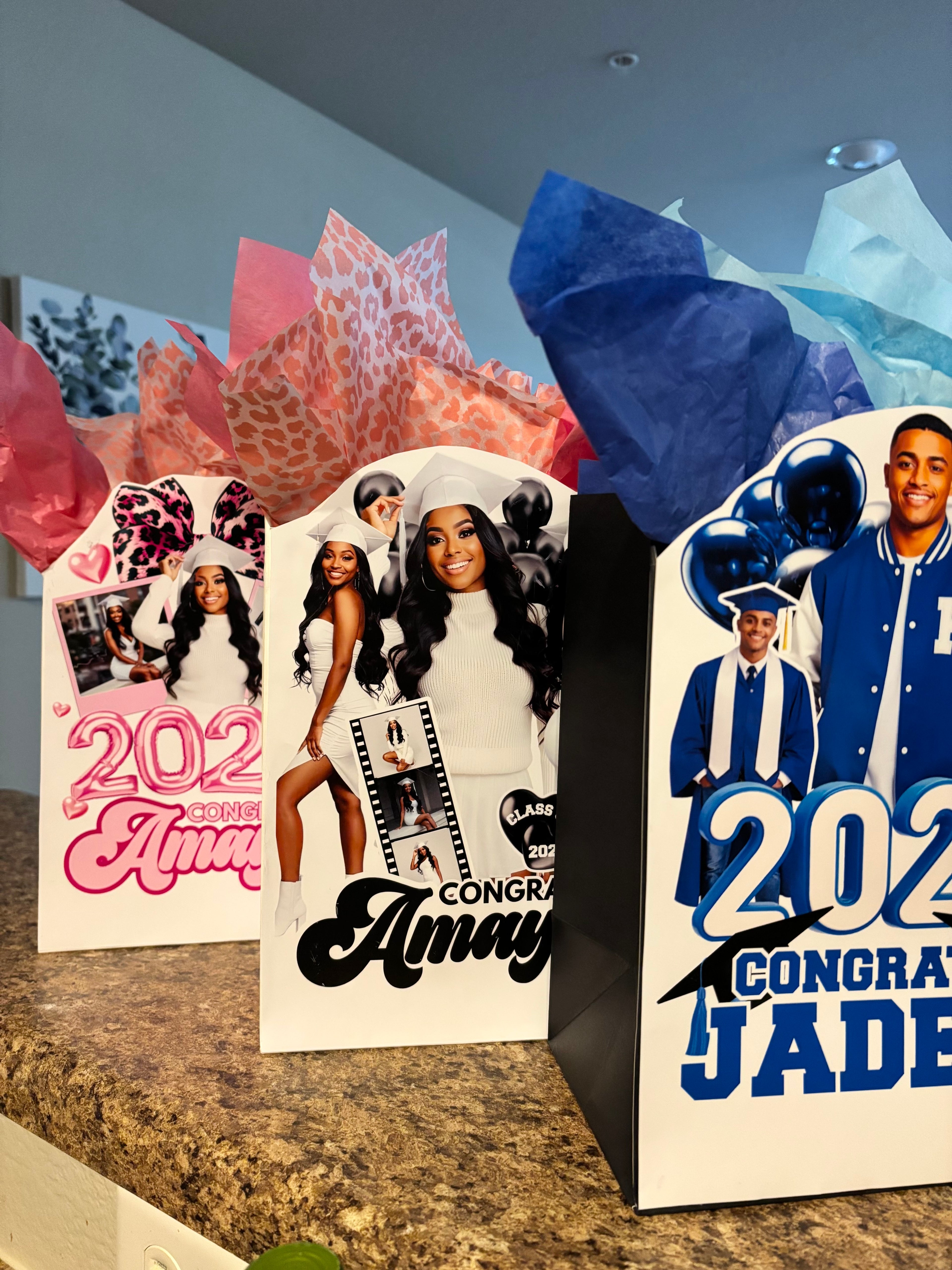 Grad Gift Bag Front Label Templates