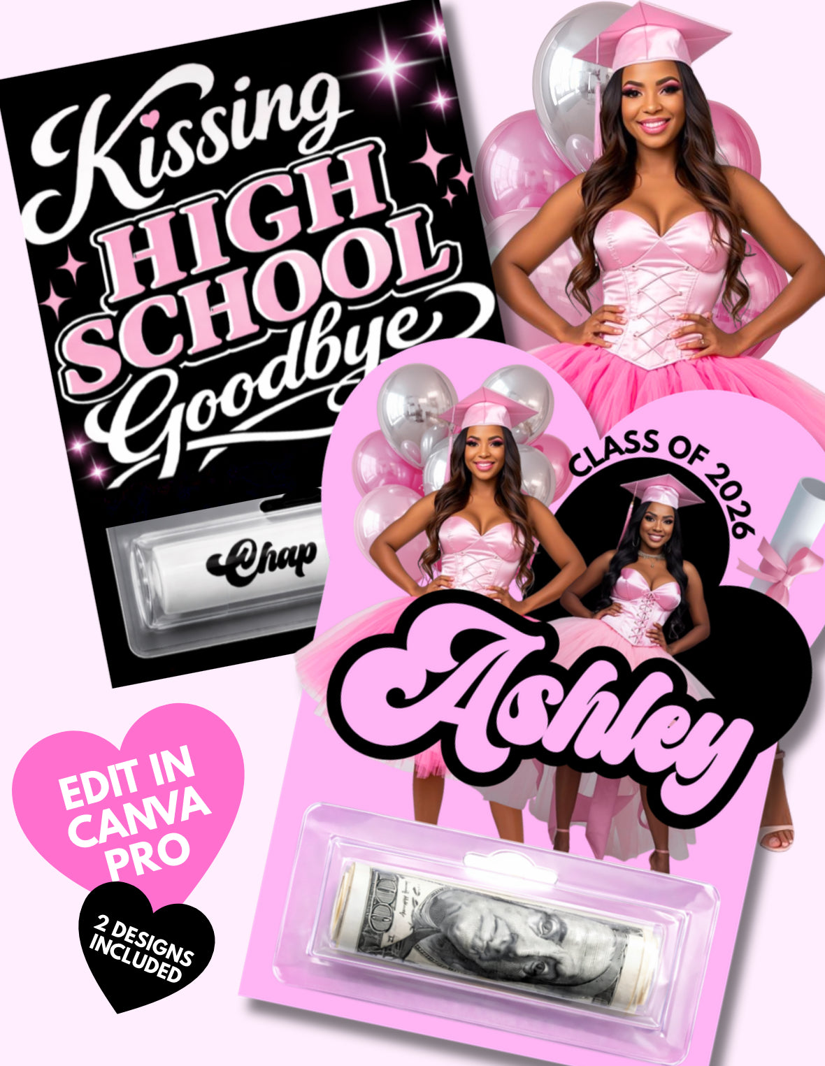 Grad Chapstick & Money Holder Templates