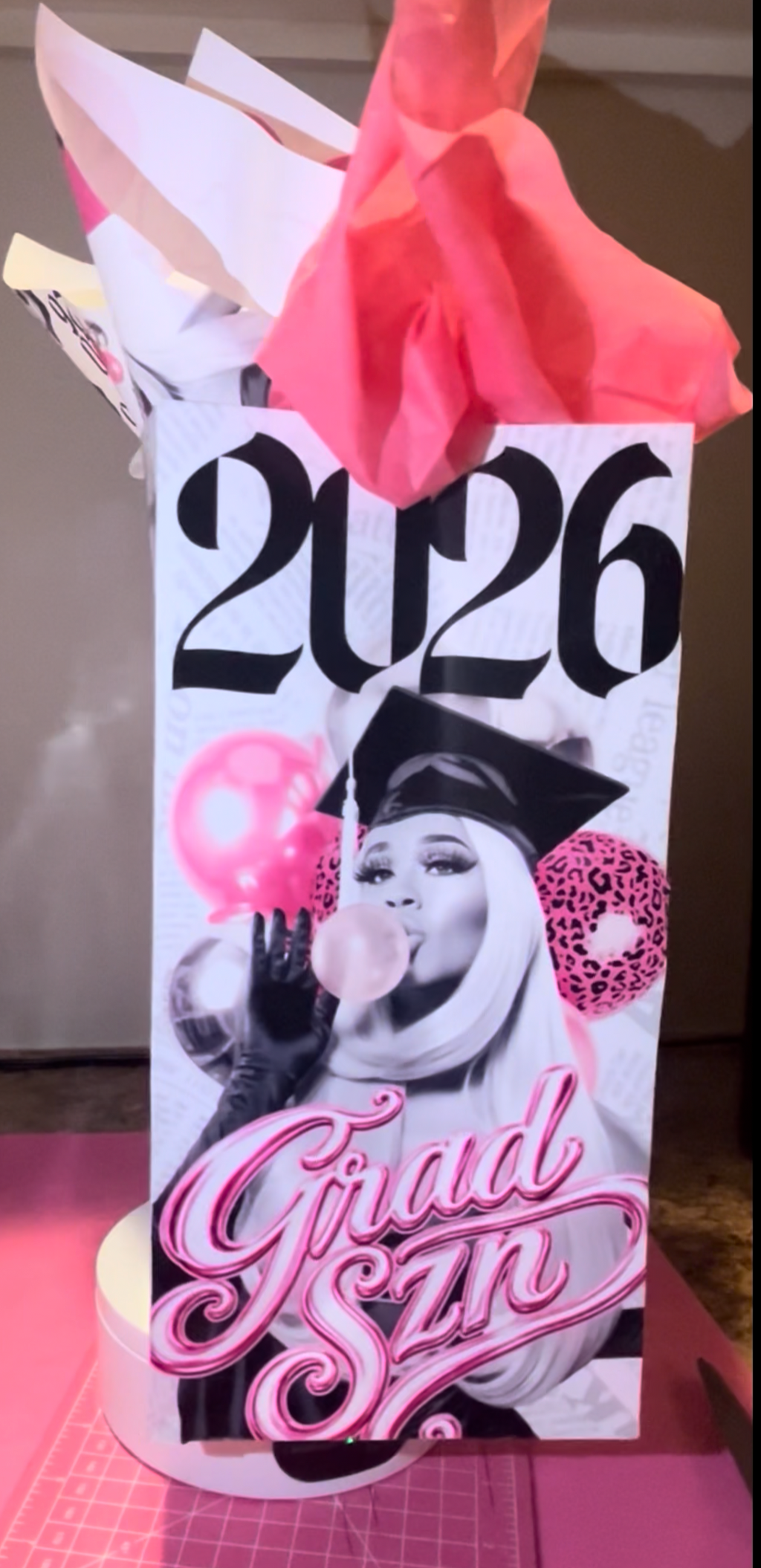 Grad Gift Bag Label Template + Tissue Paper Template