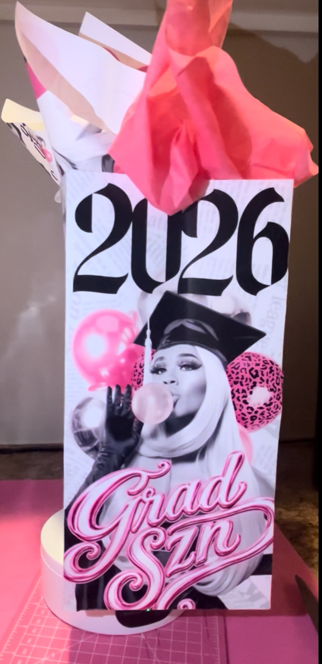 Grad Gift Bag Label Template + Tissue Paper Template