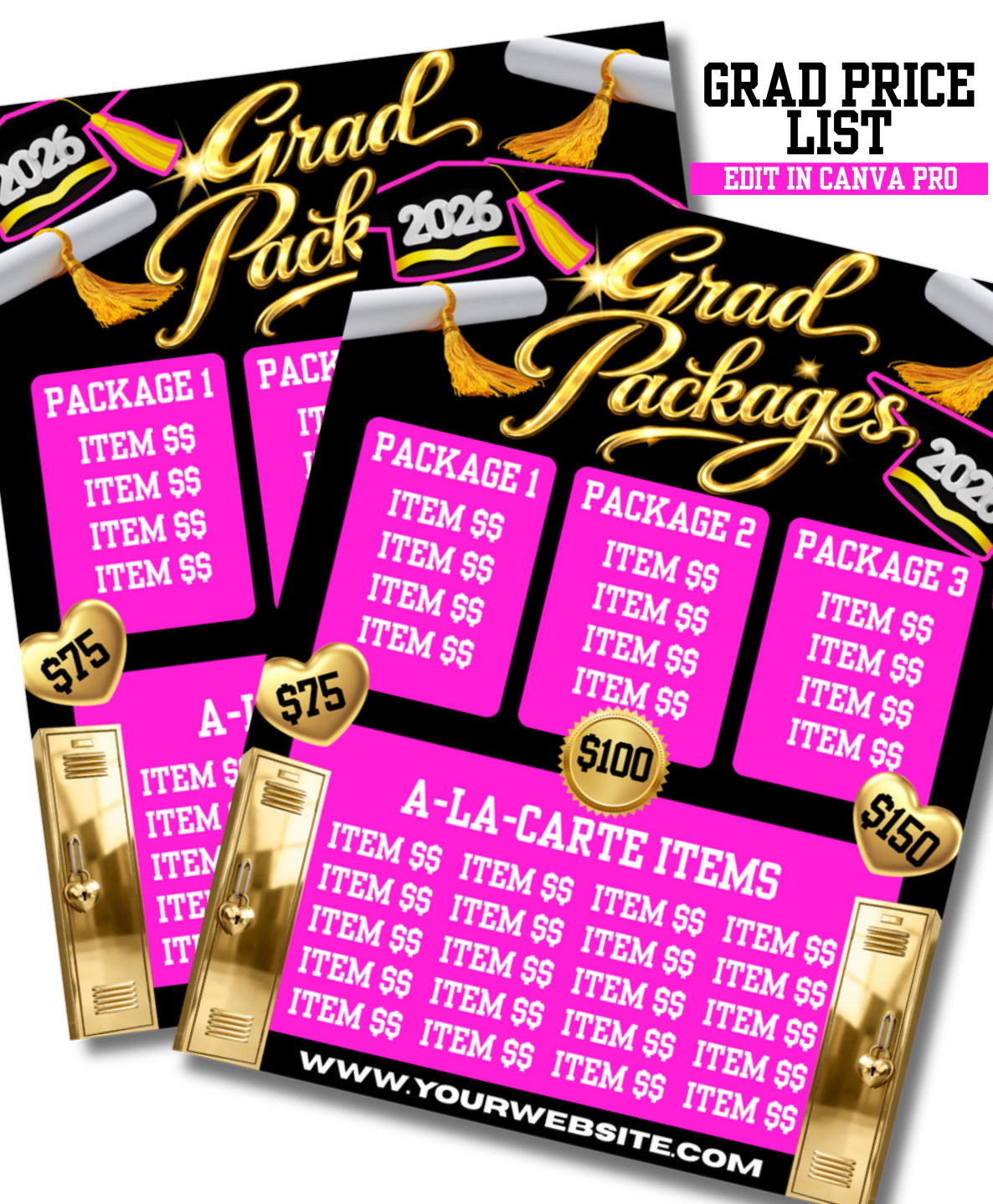 Grad Price List Template