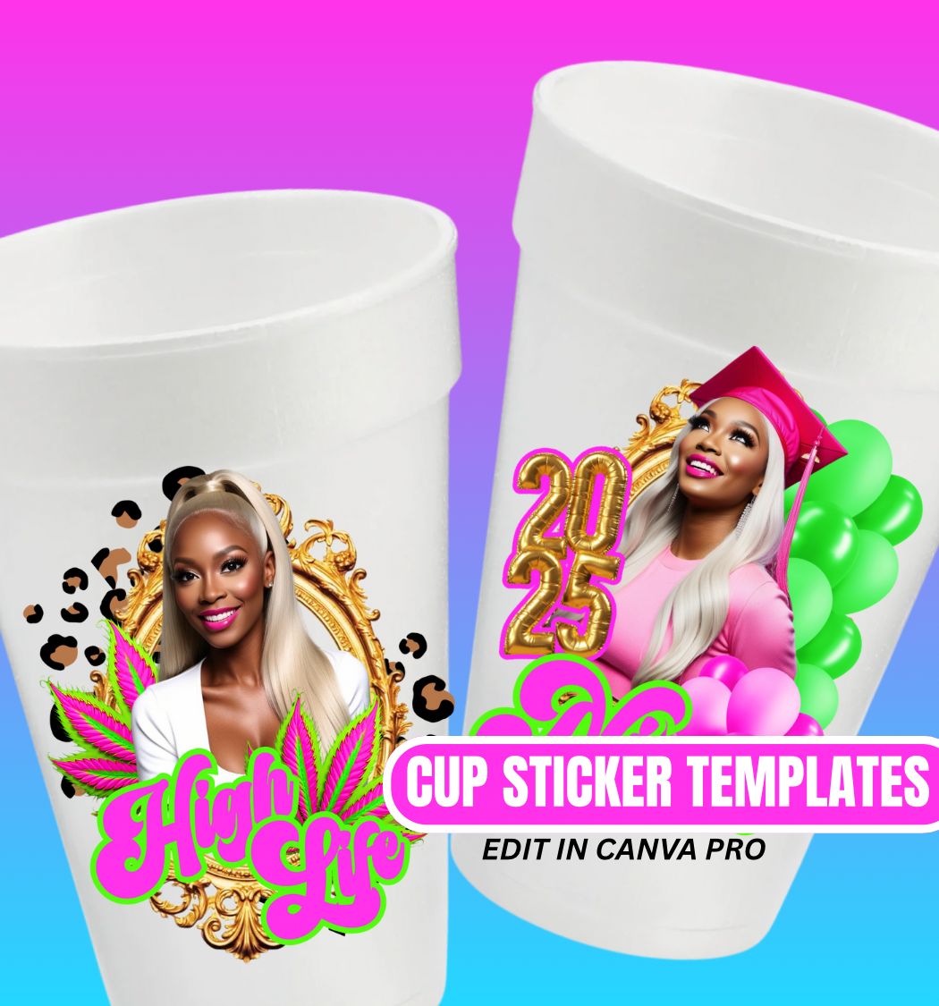 20 Cup Sticker Template Bundle