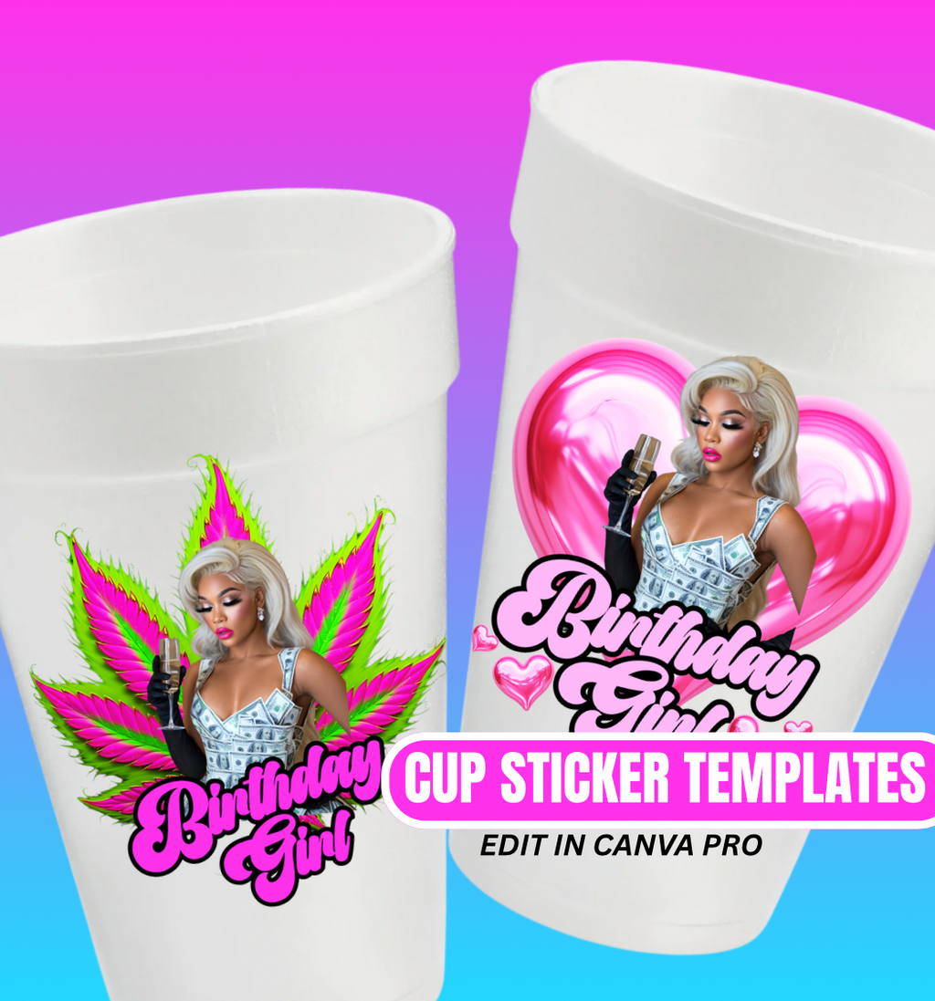 20 Cup Sticker Template Bundle