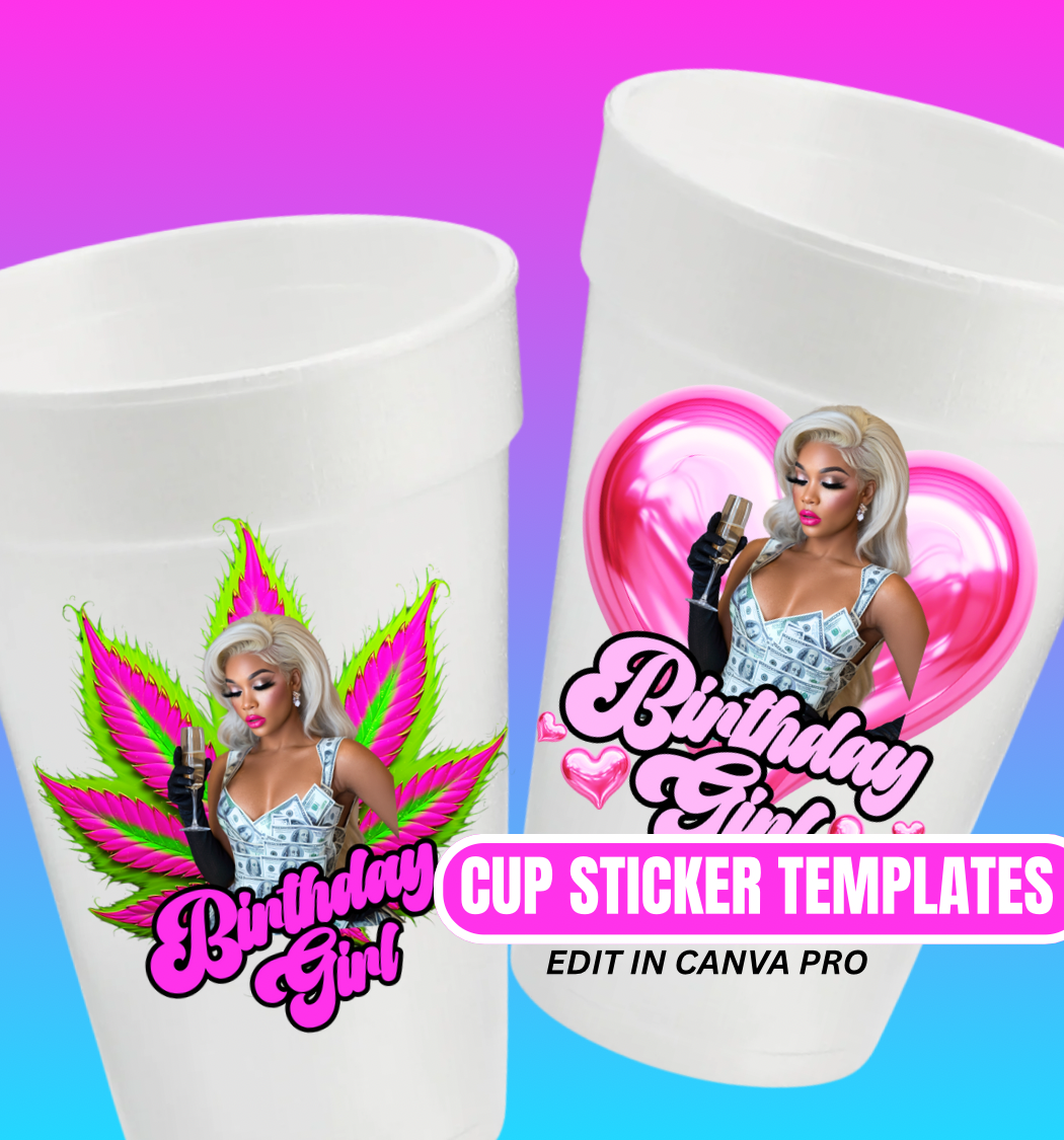 20 Cup Sticker Template Bundle