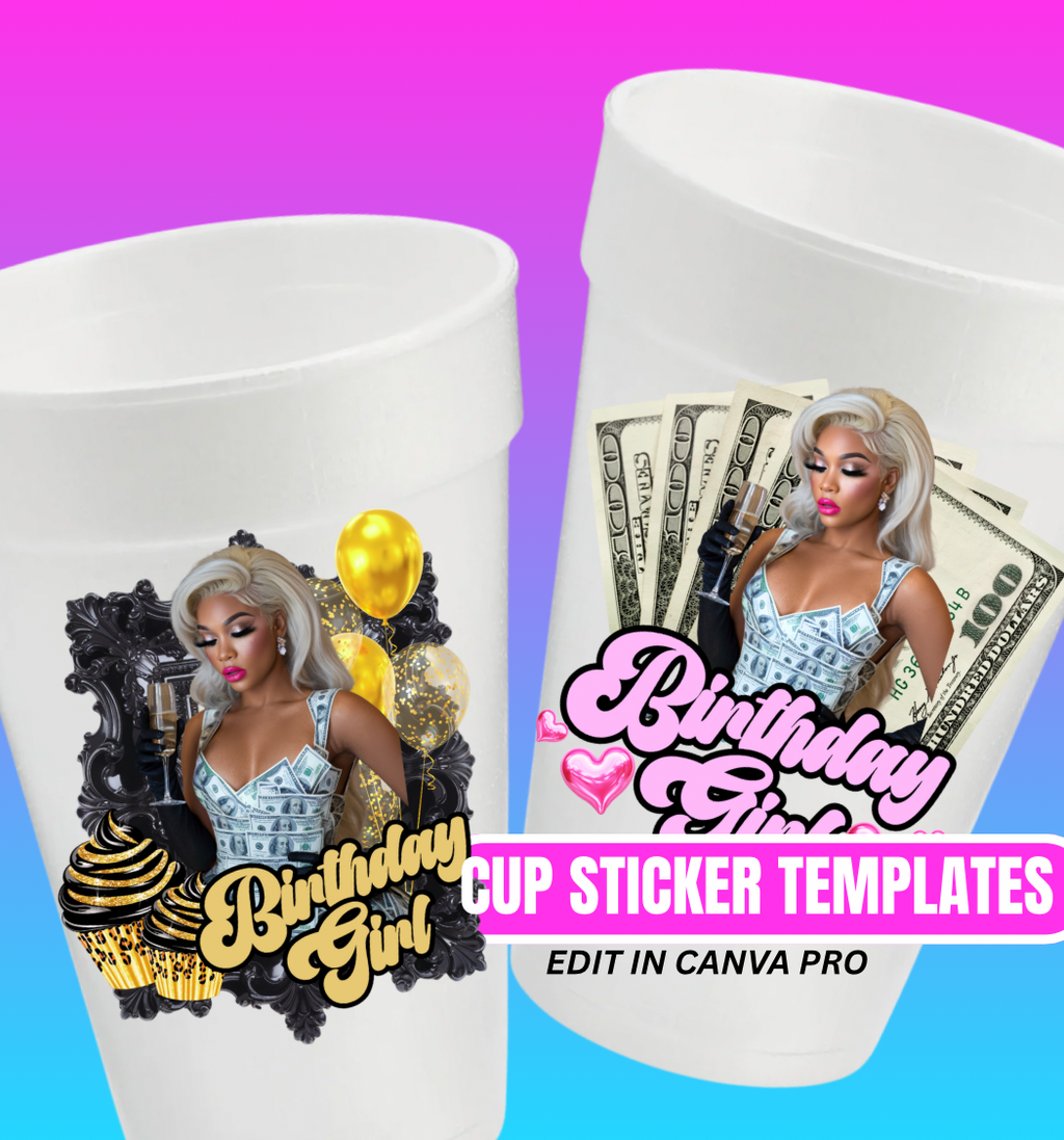 20 Cup Sticker Template Bundle