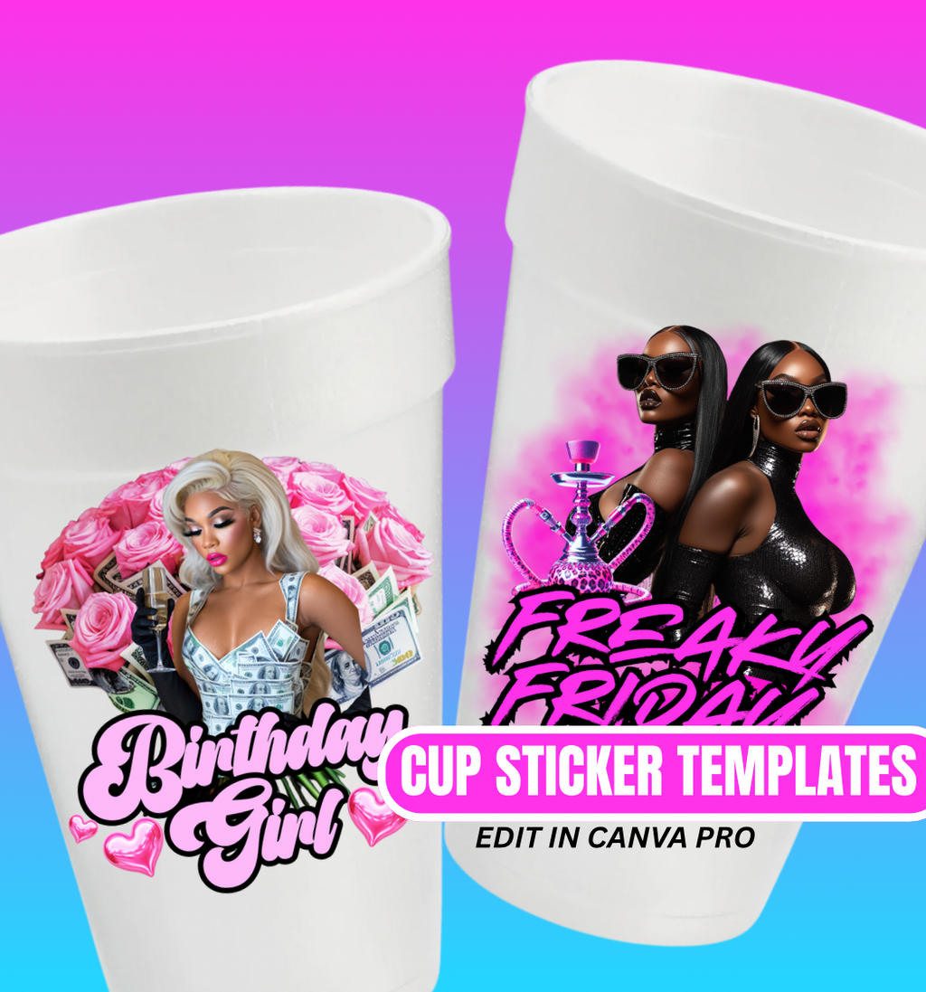 20 Cup Sticker Template Bundle