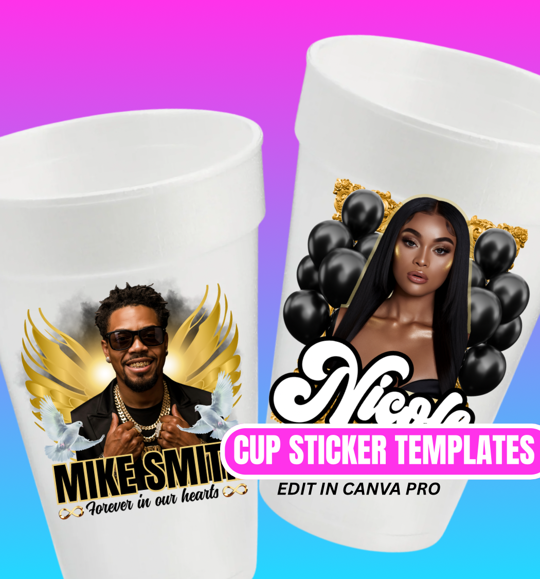 20 Cup Sticker Template Bundle