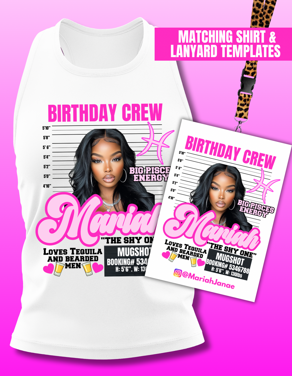 Birthday Crew Shirt & Lanyard Template
