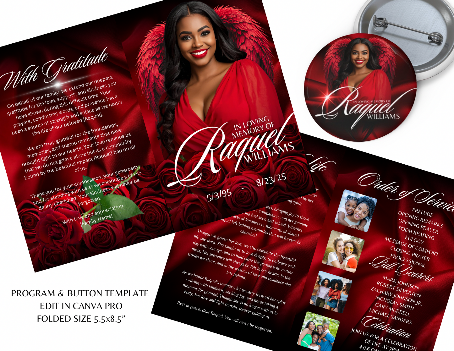 Memorial & Button Template Bundle