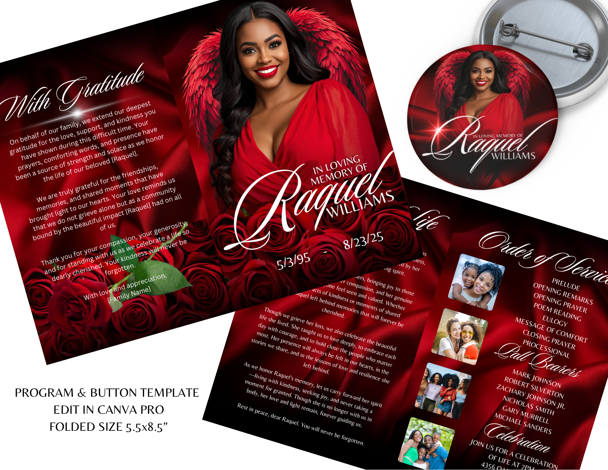 Memorial & Button Template Bundle