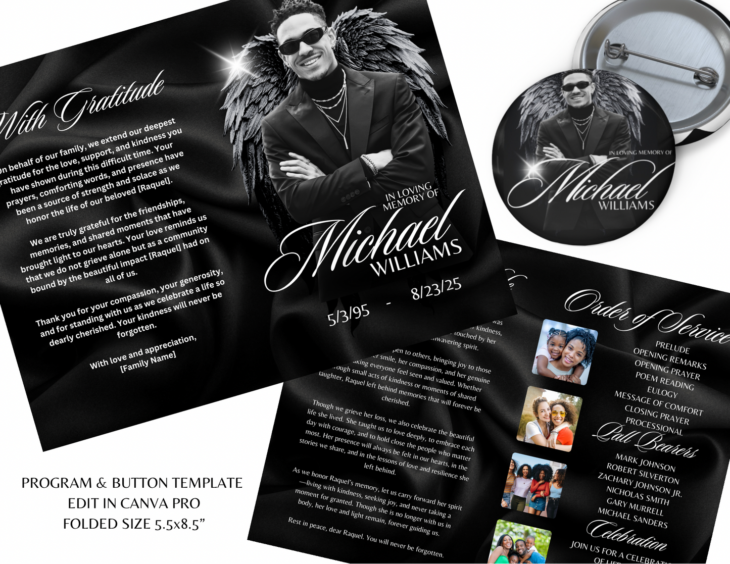 Memorial & Button Template Bundle