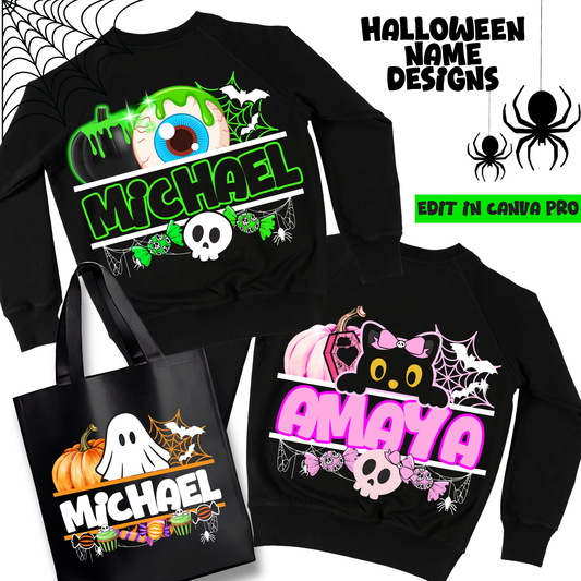 Halloween Name Design Templates