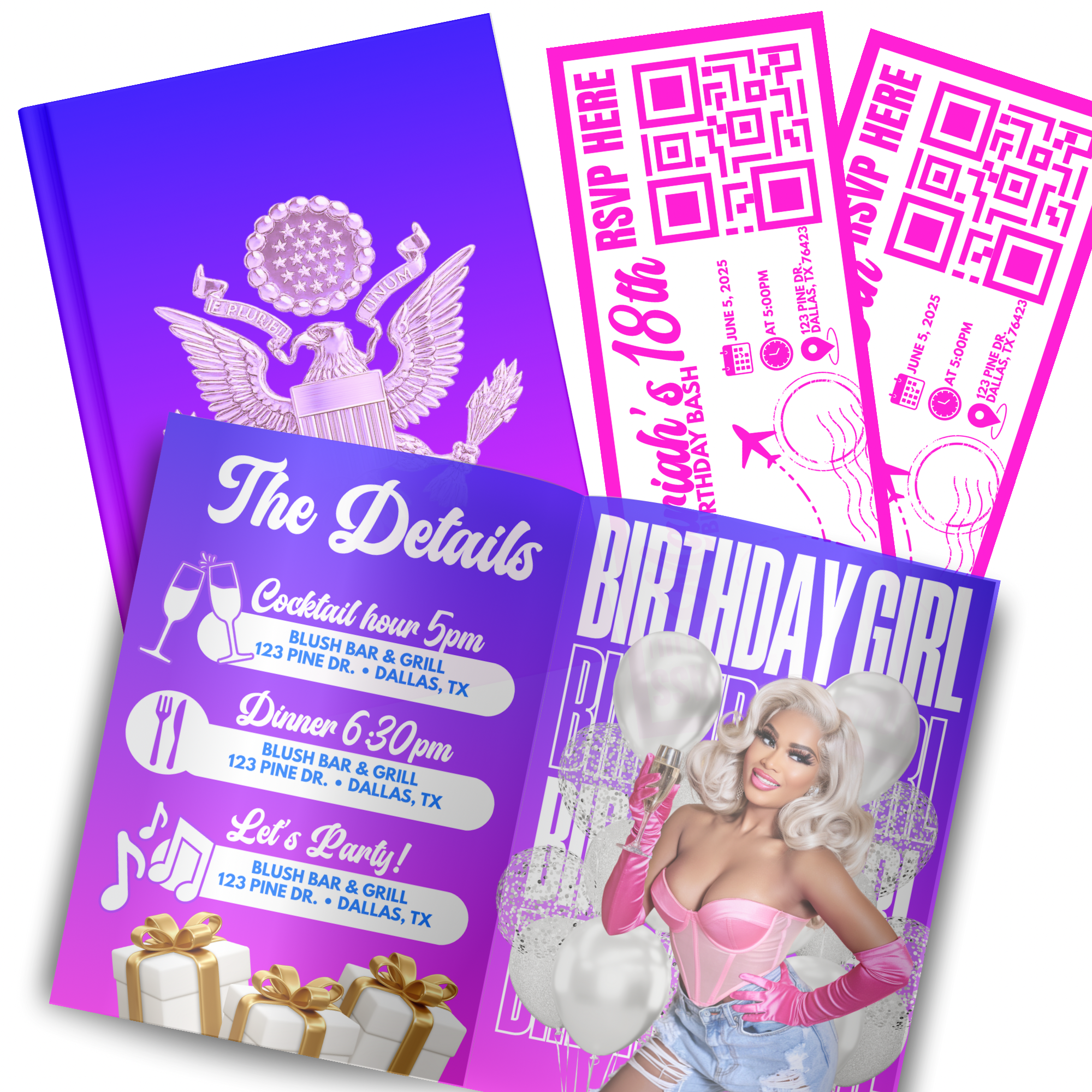 Passport Style Invitation Template Bundle