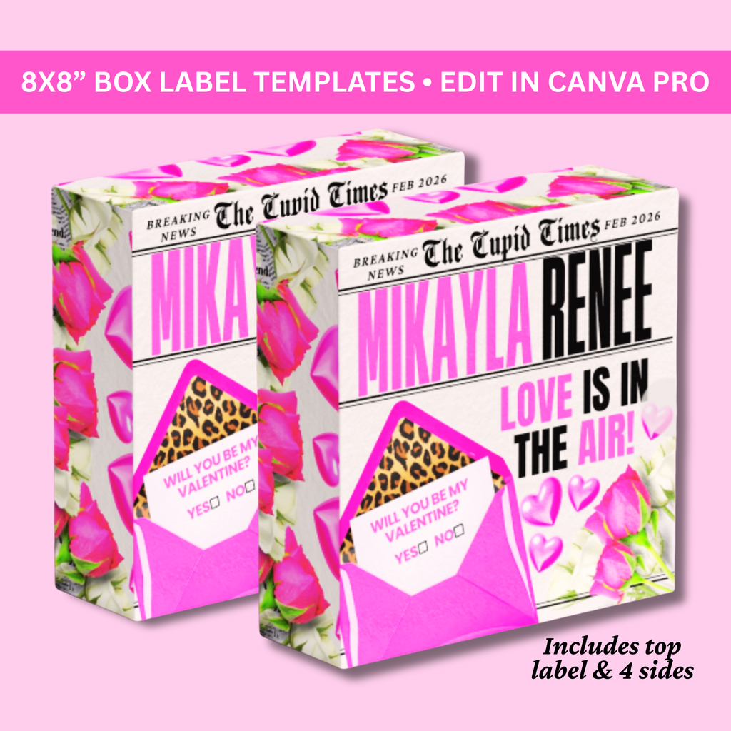 Valentines Box Label Templates (Set of 3)