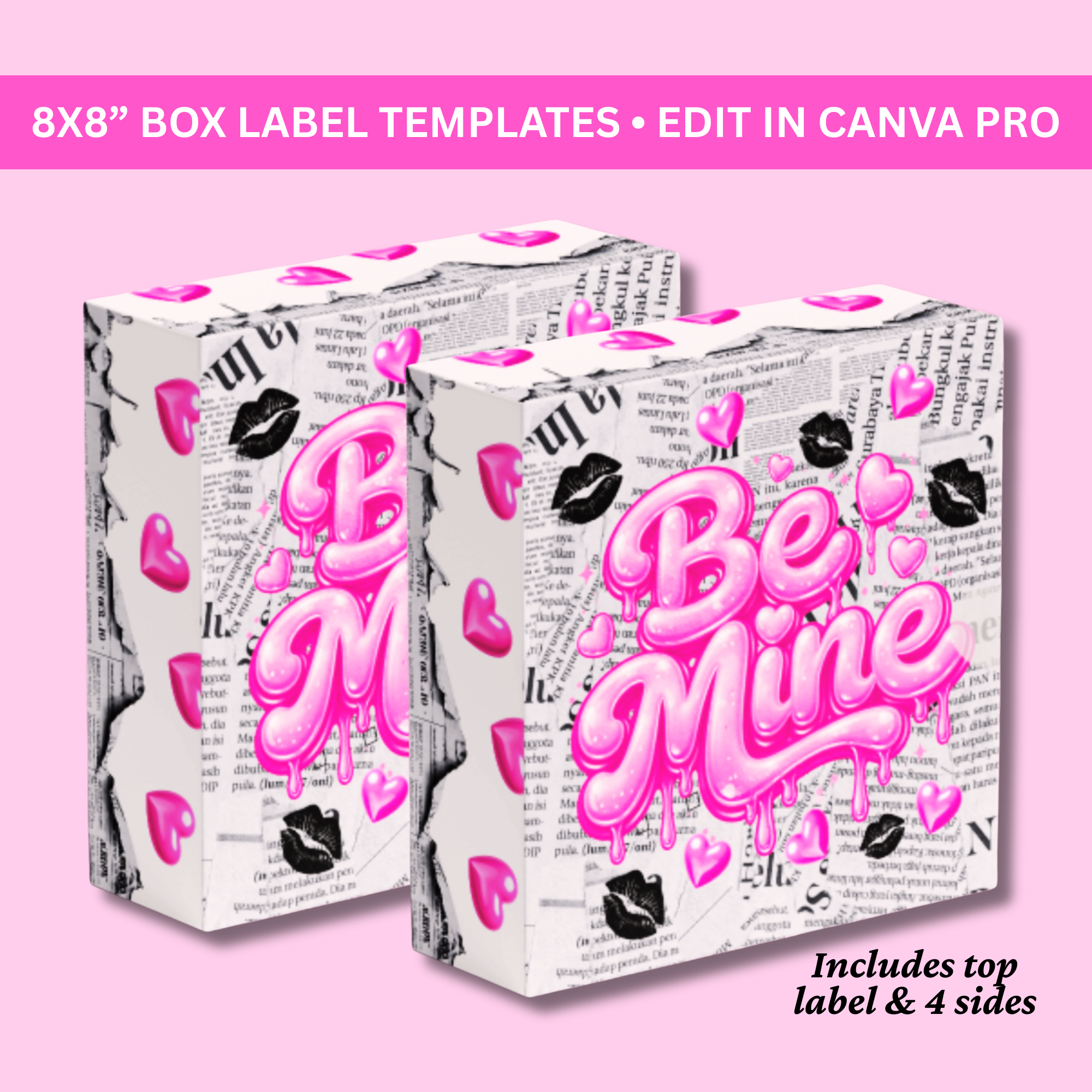 Valentines Box Label Templates (Set of 3)