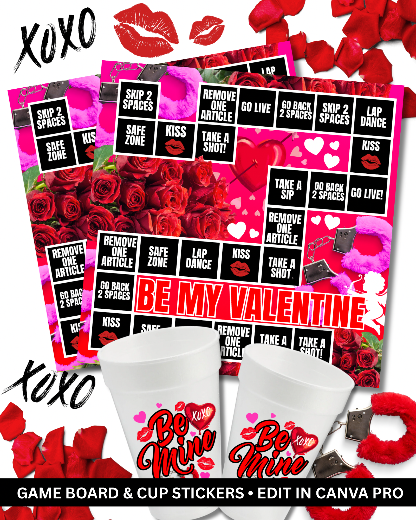 Valentines Game Board & Cup Stickers