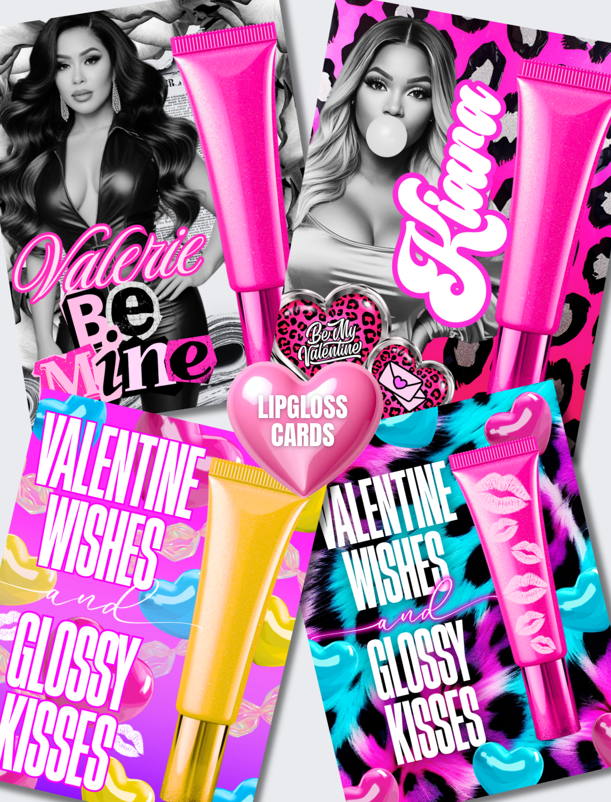 Valentine Lip Gloss Card Templates