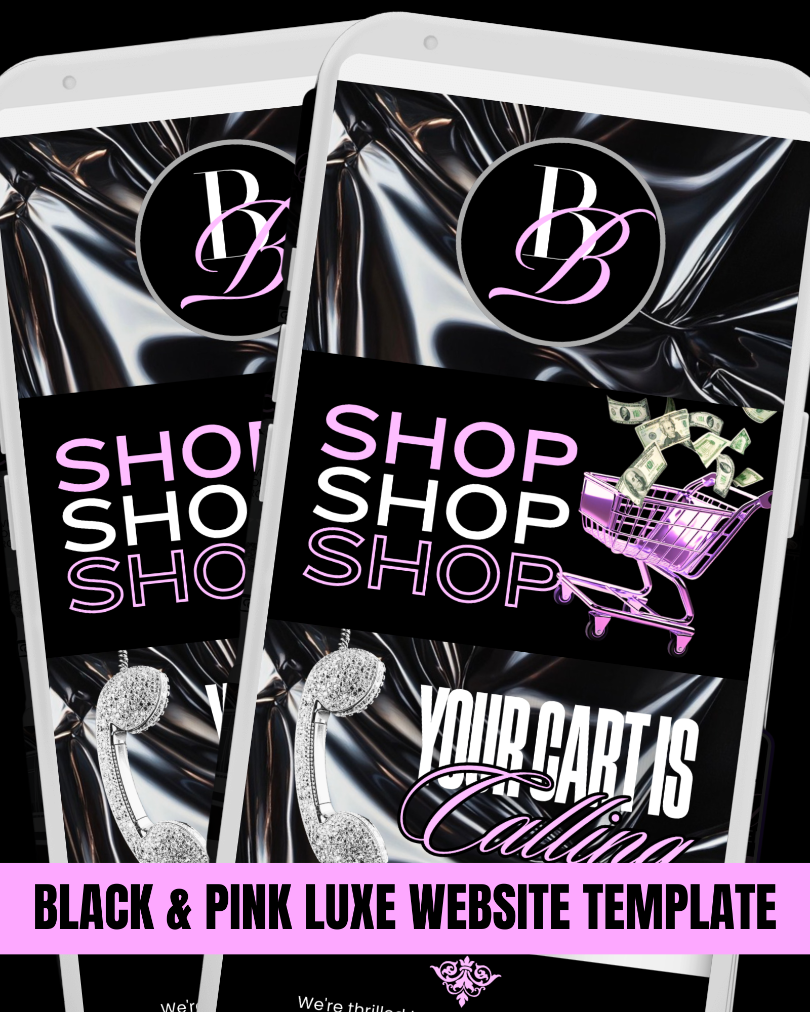 Black & Pink Luxe Website Template