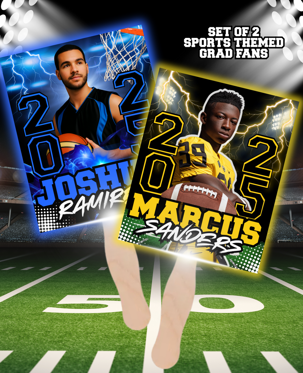 Sports Themed Grad Fans – Posh Design Co.